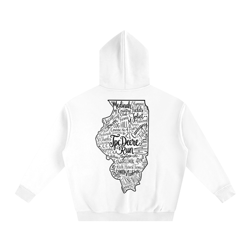 Illinois Course Map Oversize Fleeced Hoodie