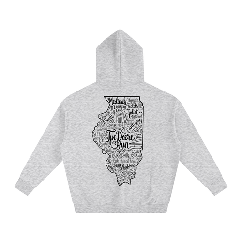 Illinois Course Map Oversize Fleeced Hoodie