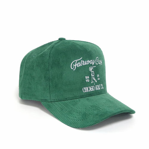 The Fairway Cafe Hat - Green Corduroy