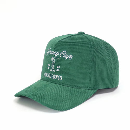 The Fairway Cafe Hat - Green Corduroy