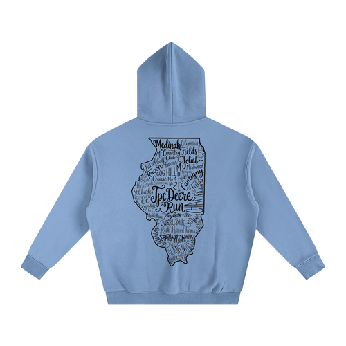 Illinois Course Map Oversize Fleeced Hoodie