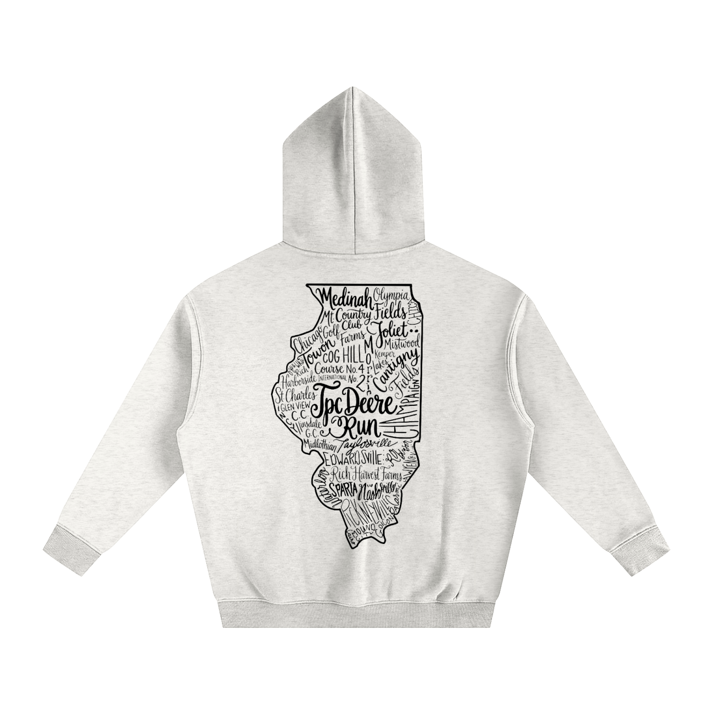 Illinois Course Map Oversize Fleeced Hoodie