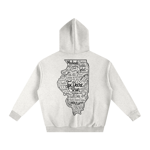 Illinois Course Map Oversize Fleeced Hoodie