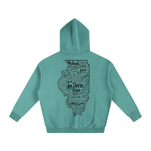 Illinois Course Map Oversize Fleeced Hoodie