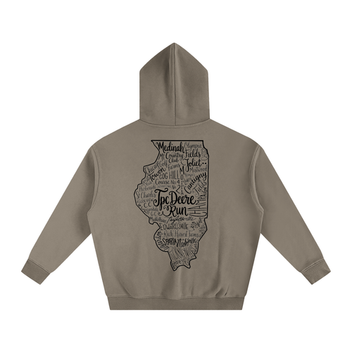 Illinois Course Map Oversize Fleeced Hoodie