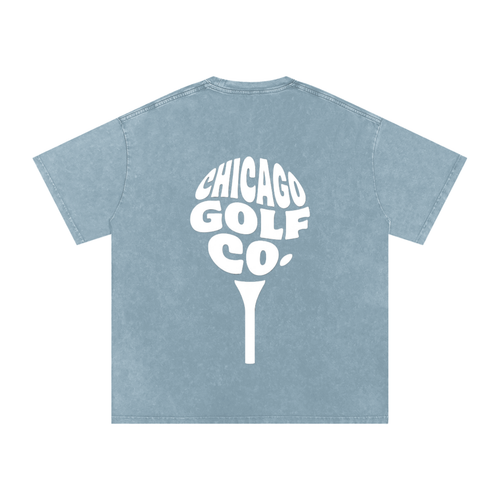 Chi Globe - Snow Washed Oversized Cotton T-Shirt
