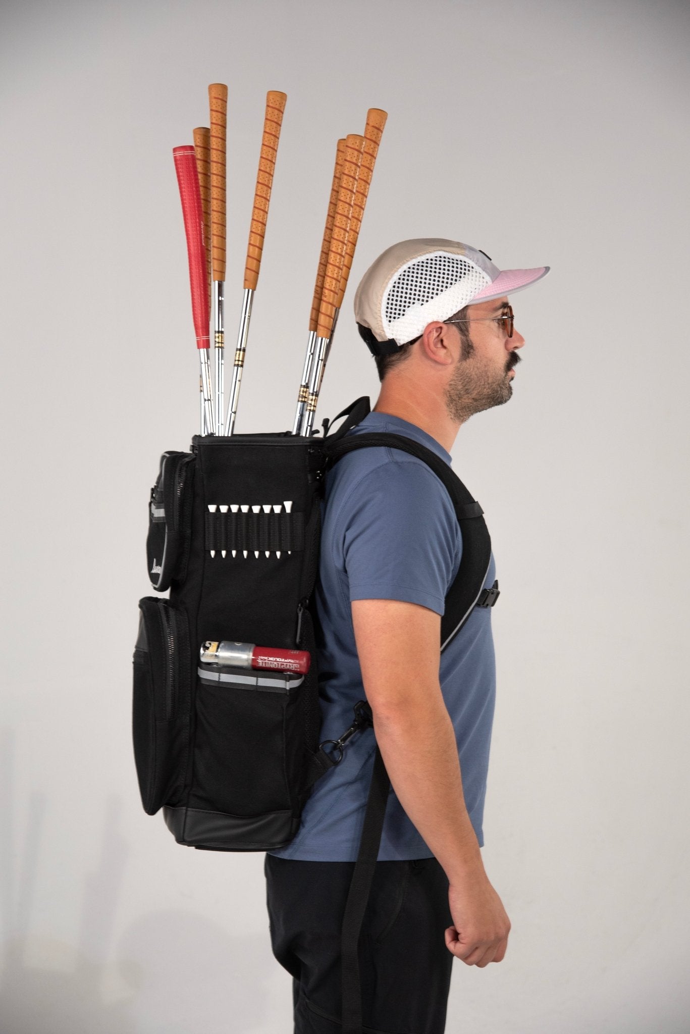 the lowercase golf backpack and pannier bag