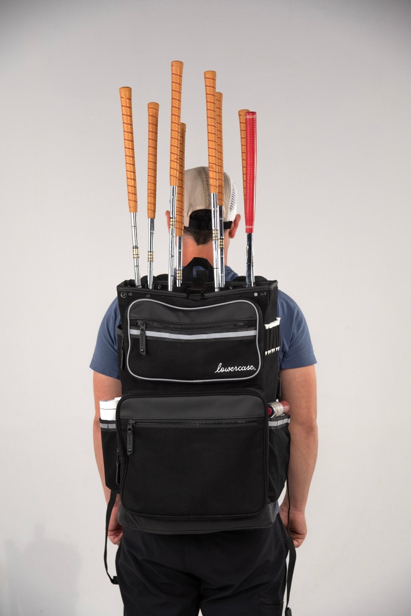 the lowercase golf backpack and pannier bag