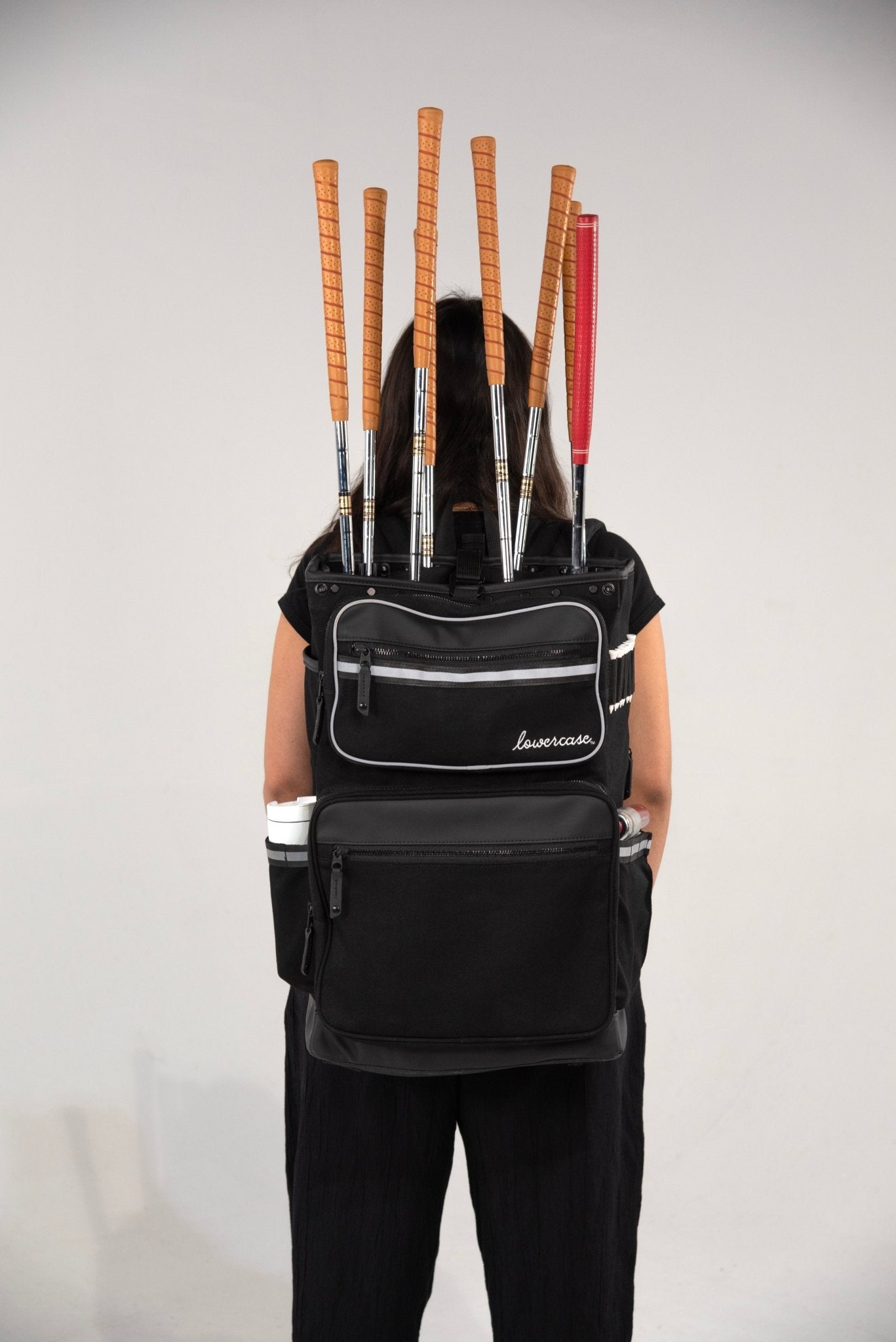 the lowercase golf backpack and pannier bag