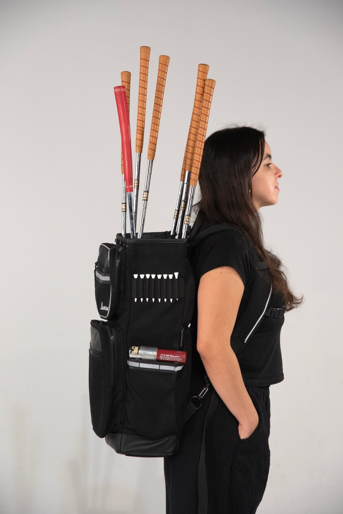 the lowercase golf backpack and pannier bag