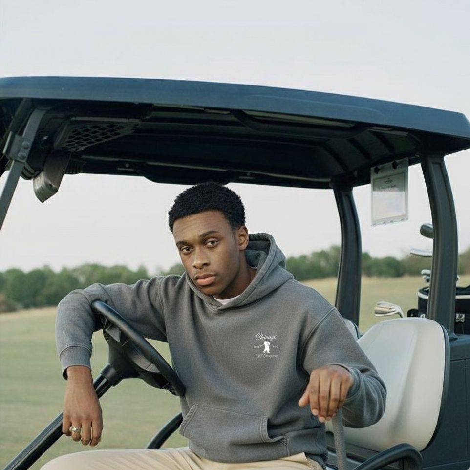 Golfing Bear - Snow Wash Oversize Hoodie