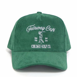 The Fairway Cafe Hat - Green Corduroy