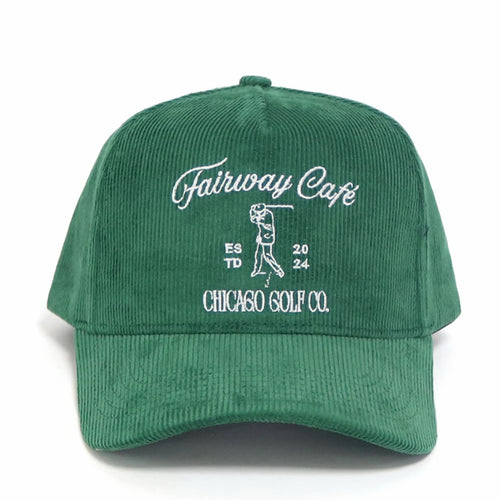 The Fairway Cafe Hat - Green Corduroy