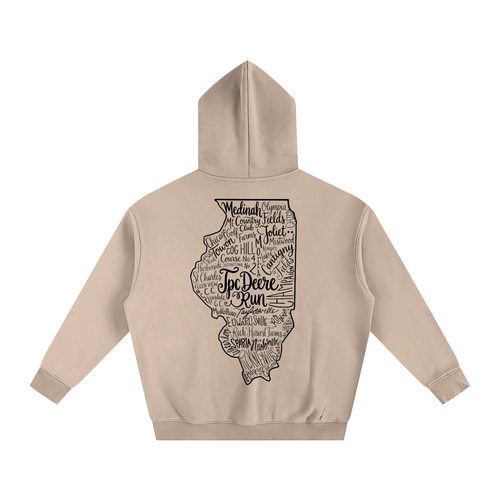 Illinois Course Map Oversize Fleeced Hoodie