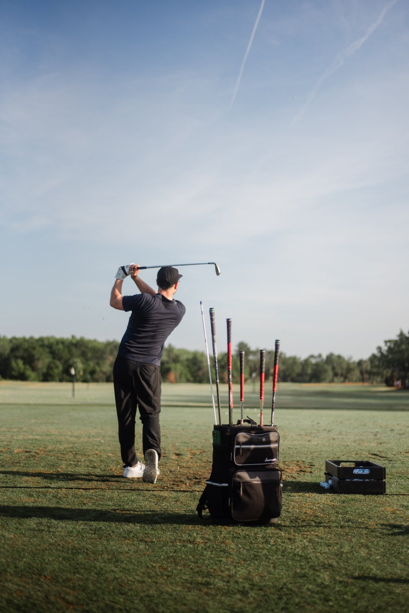the lowercase golf backpack and pannier bag